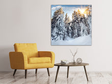 Laden Sie das Bild in den Galerie-Viewer, Leinwandbild Tannen im Schnee