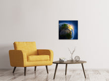 Laden Sie das Bild in den Galerie-Viewer, Leinwandbild Sonne und Erde