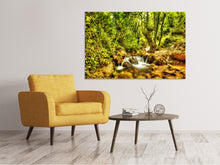 Laden Sie das Bild in den Galerie-Viewer, Leinwandbild Wasserfall im Wald