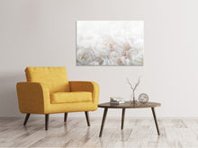 Laden Sie das Bild in den Galerie-Viewer, Leinwandbild Weisse Rosen im Morgentau