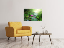 Laden Sie das Bild in den Galerie-Viewer, Leinwandbild Gartenteich