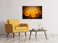 Laden Sie das Bild in den Galerie-Viewer, Leinwandbild Retro-Sonnenblumen