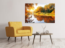 Laden Sie das Bild in den Galerie-Viewer, Leinwandbild Waldspiegelung im Wasser