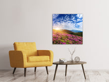 Laden Sie das Bild in den Galerie-Viewer, Leinwandbild Blumige Berglandschaft
