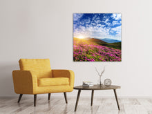 Laden Sie das Bild in den Galerie-Viewer, Leinwandbild Blumige Berglandschaft