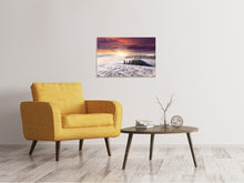 Laden Sie das Bild in den Galerie-Viewer, Leinwandbild Sonnenaufgang Winterlandschaft