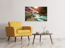 Laden Sie das Bild in den Galerie-Viewer, Leinwandbild Exotischer Wasserfall