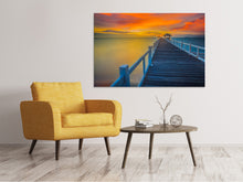 Laden Sie das Bild in den Galerie-Viewer, Leinwandbild Eine Holzbrücke im fernen Osten