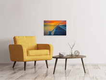 Laden Sie das Bild in den Galerie-Viewer, Leinwandbild Eine Holzbrücke im fernen Osten