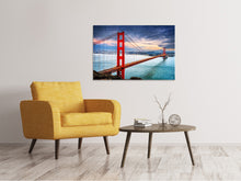 Laden Sie das Bild in den Galerie-Viewer, Leinwandbild Der Golden Gate Bridge bei Sonnenuntergang