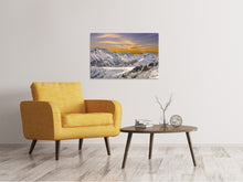 Laden Sie das Bild in den Galerie-Viewer, Leinwandbild Sonnenuntergang in den Bergen