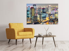 Laden Sie das Bild in den Galerie-Viewer, Leinwandbild Skyline Osaka im Lichtermeer