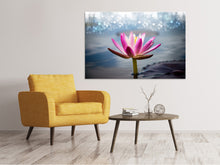 Laden Sie das Bild in den Galerie-Viewer, Leinwandbild Lotus im Morgentau