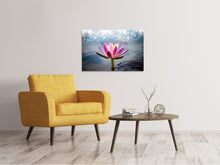 Laden Sie das Bild in den Galerie-Viewer, Leinwandbild Lotus im Morgentau