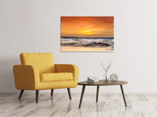 Laden Sie das Bild in den Galerie-Viewer, Leinwandbild See mit Sonnenuntergang