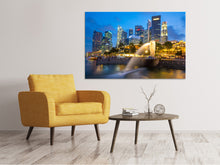 Laden Sie das Bild in den Galerie-Viewer, Leinwandbild Skyline Singapur im Lichtermeer