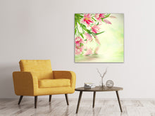 Laden Sie das Bild in den Galerie-Viewer, Leinwandbild Lilien am Wasser