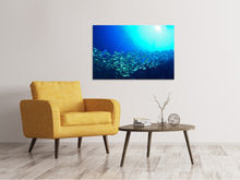 Laden Sie das Bild in den Galerie-Viewer, Leinwandbild Fischschwarm