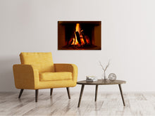 Laden Sie das Bild in den Galerie-Viewer, Leinwandbild Feuer im Kamin