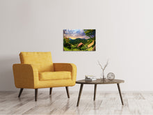 Laden Sie das Bild in den Galerie-Viewer, Leinwandbild Schweizer Berge im Sommer