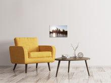 Laden Sie das Bild in den Galerie-Viewer, Leinwandbild Skyline Sonnenaufgang bei Frankfurt am Main