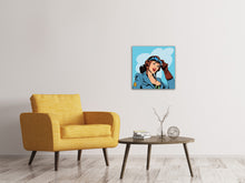 Laden Sie das Bild in den Galerie-Viewer, Leinwandbild Pop Art Pilotin