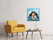 Laden Sie das Bild in den Galerie-Viewer, Leinwandbild Pop Art Pilotin