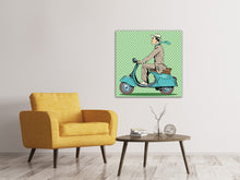Laden Sie das Bild in den Galerie-Viewer, Leinwandbild Pop Art Vespafahrer