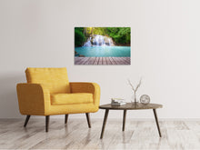 Laden Sie das Bild in den Galerie-Viewer, Leinwandbild Terrasse am Wasserfall
