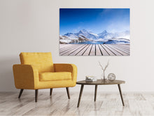 Laden Sie das Bild in den Galerie-Viewer, Leinwandbild Sonnenterrasse am Schweizer Bergsee
