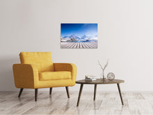 Laden Sie das Bild in den Galerie-Viewer, Leinwandbild Sonnenterrasse am Schweizer Bergsee