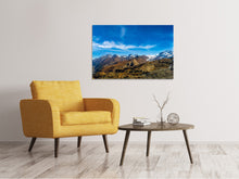 Laden Sie das Bild in den Galerie-Viewer, Leinwandbild Schweizer Alpen im Frühling