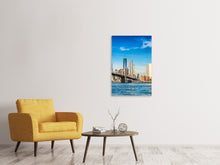 Laden Sie das Bild in den Galerie-Viewer, Leinwandbild Skyline New York and Brooklyn Bridge