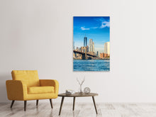 Laden Sie das Bild in den Galerie-Viewer, Leinwandbild Skyline New York and Brooklyn Bridge