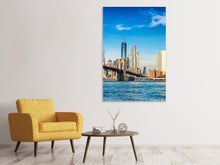 Laden Sie das Bild in den Galerie-Viewer, Leinwandbild Skyline New York and Brooklyn Bridge