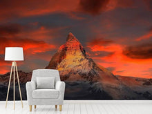 Laden Sie das Bild in den Galerie-Viewer, Fototapete Berge der Schweiz bei Sonnenuntergang