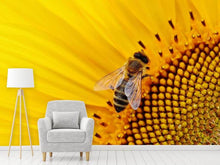Laden Sie das Bild in den Galerie-Viewer, Fototapete Biene auf der Sonnenblume
