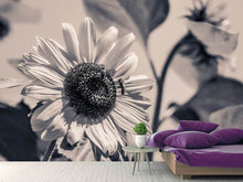 Laden Sie das Bild in den Galerie-Viewer, Fototapete Bienen auf der Sonnenblume sw