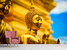 Laden Sie das Bild in den Galerie-Viewer, Fototapete Die goldenen Buddhas
