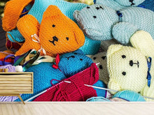 Laden Sie das Bild in den Galerie-Viewer, Fototapete Gestrickte Teddys