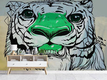Laden Sie das Bild in den Galerie-Viewer, Fototapete Graffiti Tiger