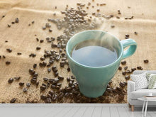 Laden Sie das Bild in den Galerie-Viewer, Fototapete Heisser Kaffee
