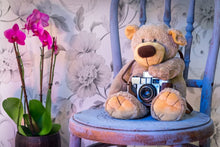 Laden Sie das Bild in den Galerie-Viewer, Fototapete Kamera Teddybär