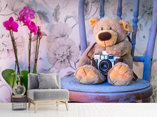 Laden Sie das Bild in den Galerie-Viewer, Fototapete Kamera Teddybär