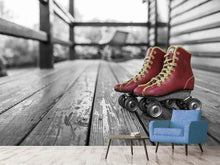 Laden Sie das Bild in den Galerie-Viewer, Fototapete Retro Rollschuhe