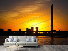 Laden Sie das Bild in den Galerie-Viewer, Fototapete Skyline Düsseldorf bei Sonnenuntergang