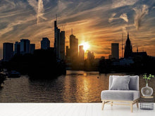 Laden Sie das Bild in den Galerie-Viewer, Fototapete Sonnenuntergang an der Skyline