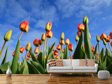 Laden Sie das Bild in den Galerie-Viewer, Fototapete Tulpen ragen zum Himmel