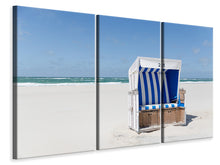 Laden Sie das Bild in den Galerie-Viewer, Leinwandbild 3-teilig Strandkorb 271