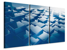 Laden Sie das Bild in den Galerie-Viewer, Leinwandbild 3-teilig 3D-Cubes